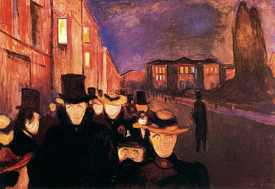 Evening on Karl Johan Street Edvard Munch